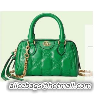 Classic Best Gucci GG Matelasse leather top handle bag 702251 Bright green