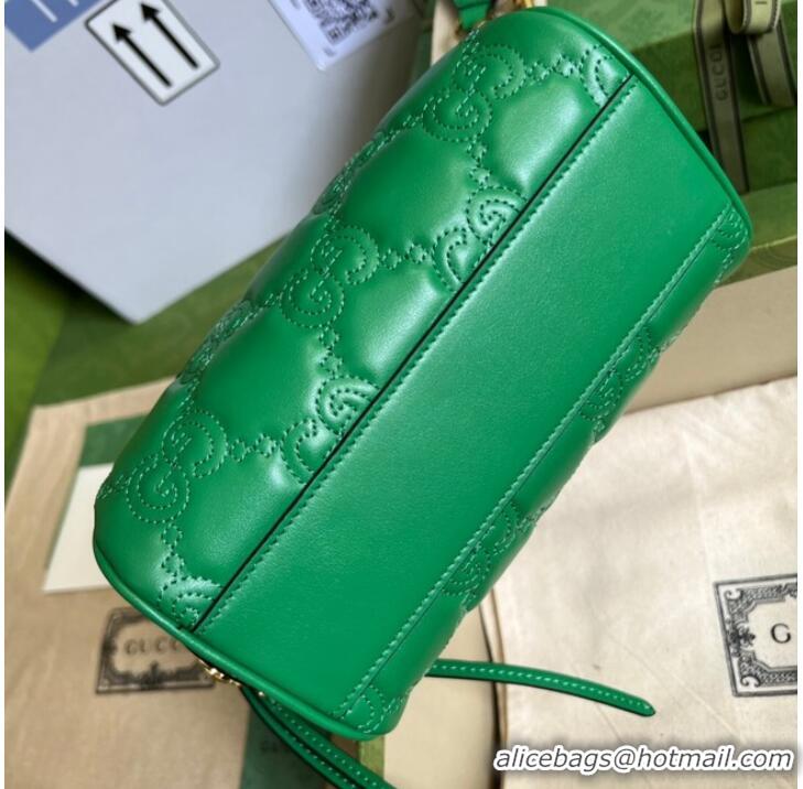 Classic Best Gucci GG Matelasse leather top handle bag 702251 Bright green