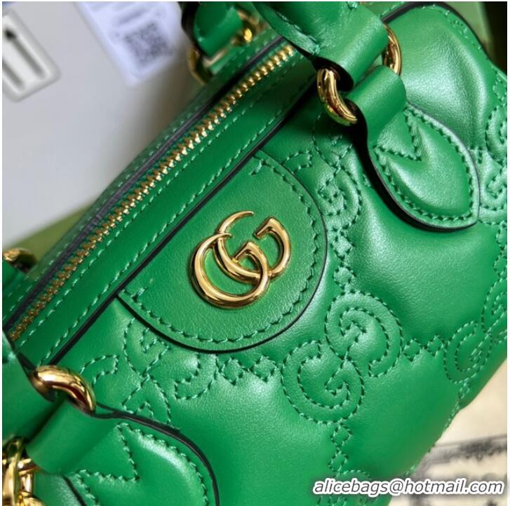 Classic Best Gucci GG Matelasse leather top handle bag 702251 Bright green