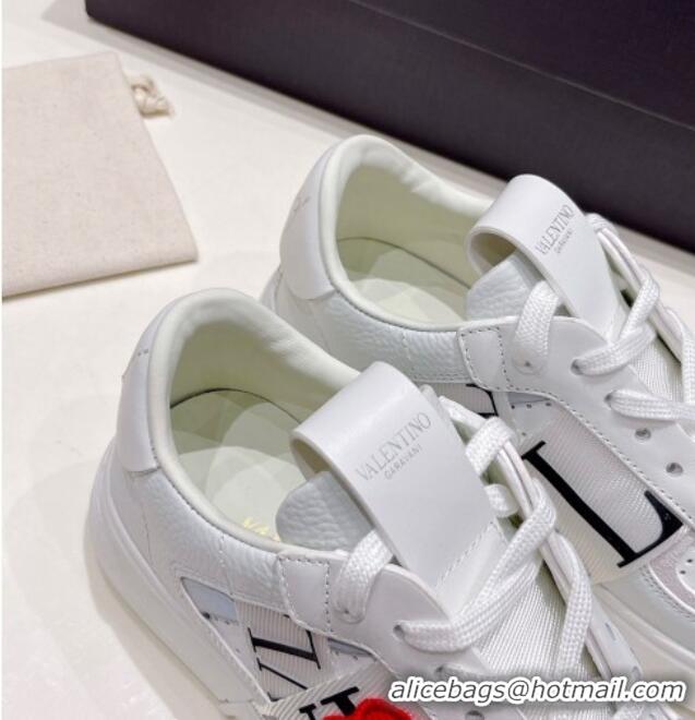 Discount Valentino VLTN Calfskin Low-top Sneakers White/Love 062538