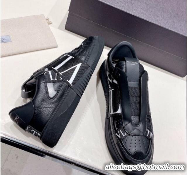 Discount Valentino VLTN Calfskin Low-top Sneakers Black 062542