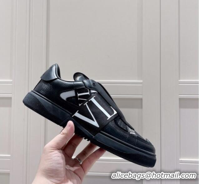 Discount Valentino VLTN Calfskin Low-top Sneakers Black 062542