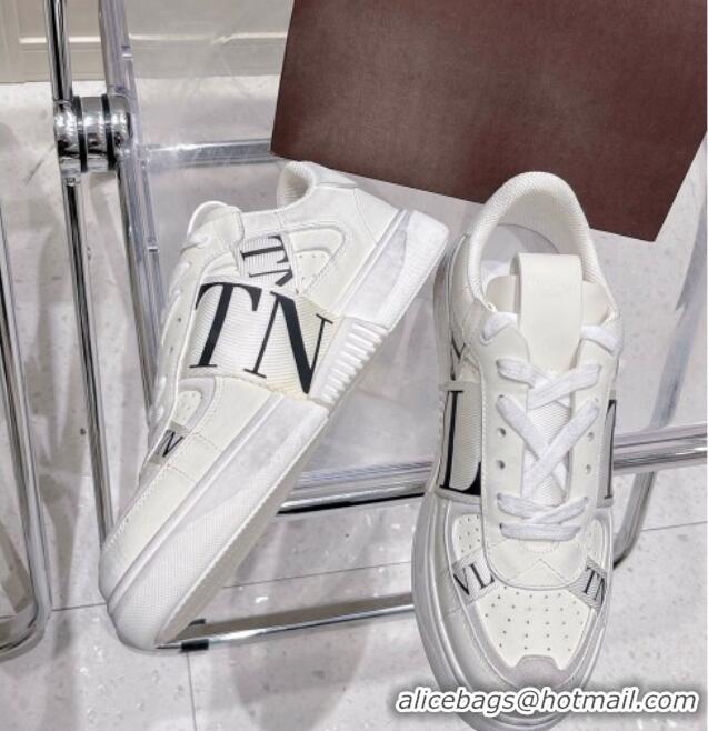 Grade Valentino VLTN Calfskin Low-top Sneakers White/Black 062543