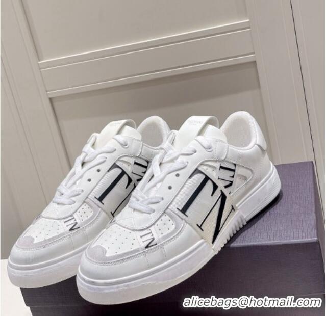 Grade Valentino VLTN Calfskin Low-top Sneakers White/Black 062543