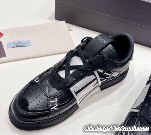 Shop Duplicate Valentino VLTN Calfskin Low-top Sneakers Black/grey 062545