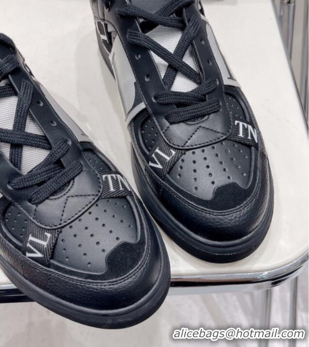 Shop Duplicate Valentino VLTN Calfskin Low-top Sneakers Black/grey 062545