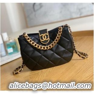 Buy Inexpensive Chanel SMALL HOBO BAG AS3475 black