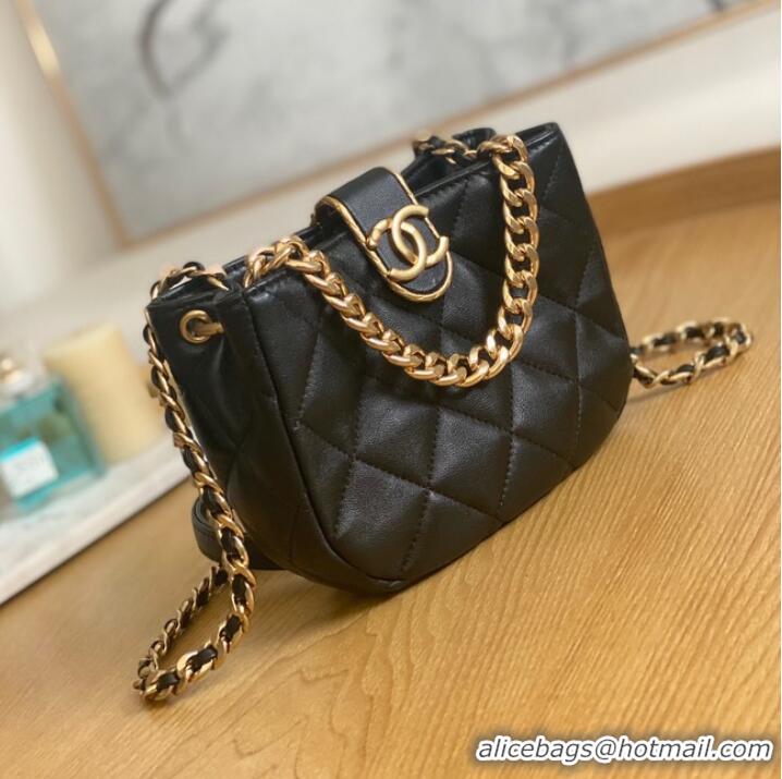 Buy Inexpensive Chanel SMALL HOBO BAG AS3475 black