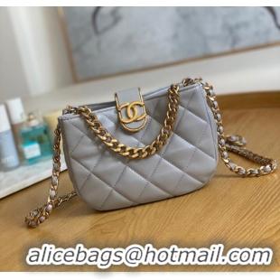 Famous Brand Chanel SMALL HOBO BAG AS3475 gray