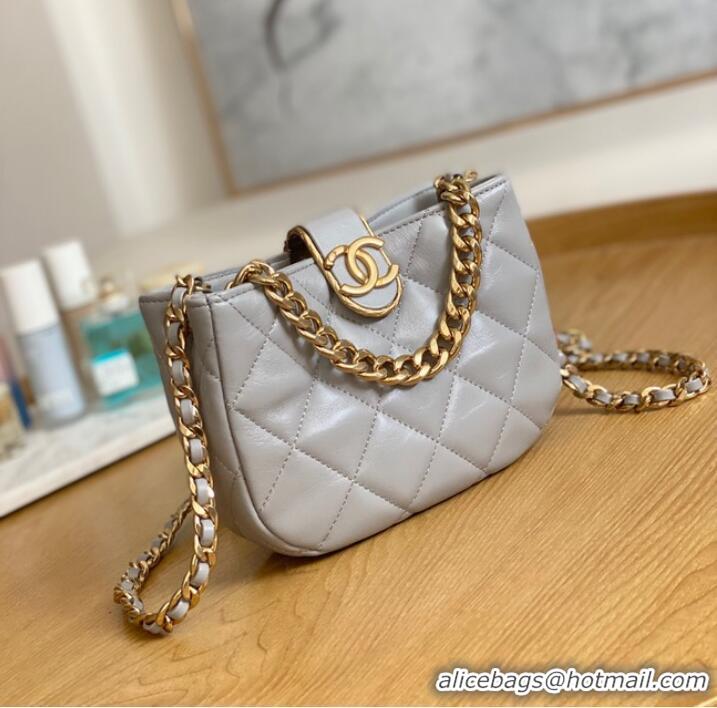 Famous Brand Chanel SMALL HOBO BAG AS3475 gray