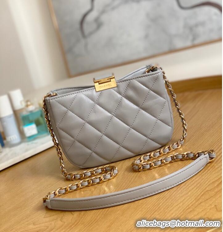 Famous Brand Chanel SMALL HOBO BAG AS3475 gray