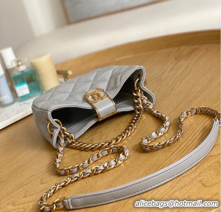 Famous Brand Chanel SMALL HOBO BAG AS3475 gray