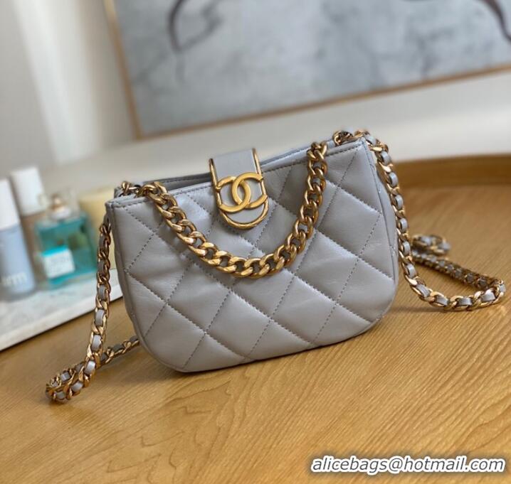 Famous Brand Chanel SMALL HOBO BAG AS3475 gray