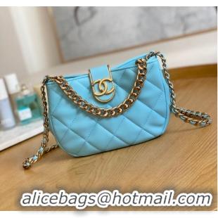 Grade Promotional Chanel SMALL HOBO BAG AS3475 Light Blue