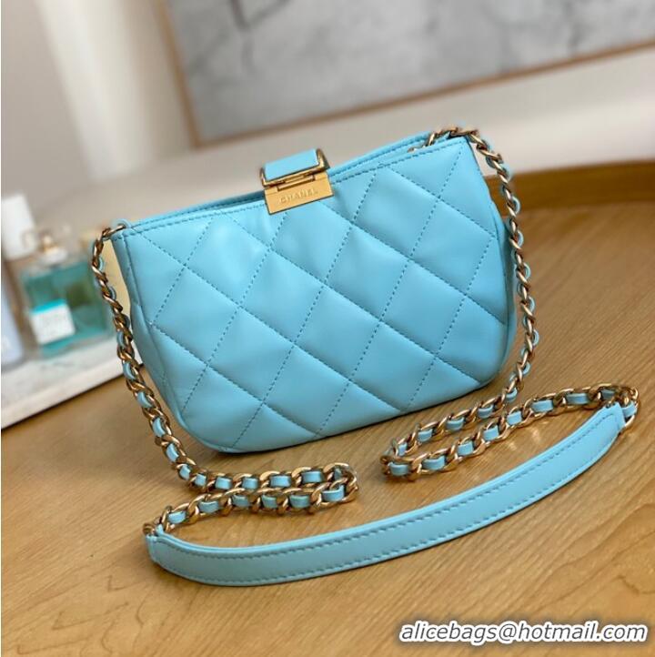 Grade Promotional Chanel SMALL HOBO BAG AS3475 Light Blue