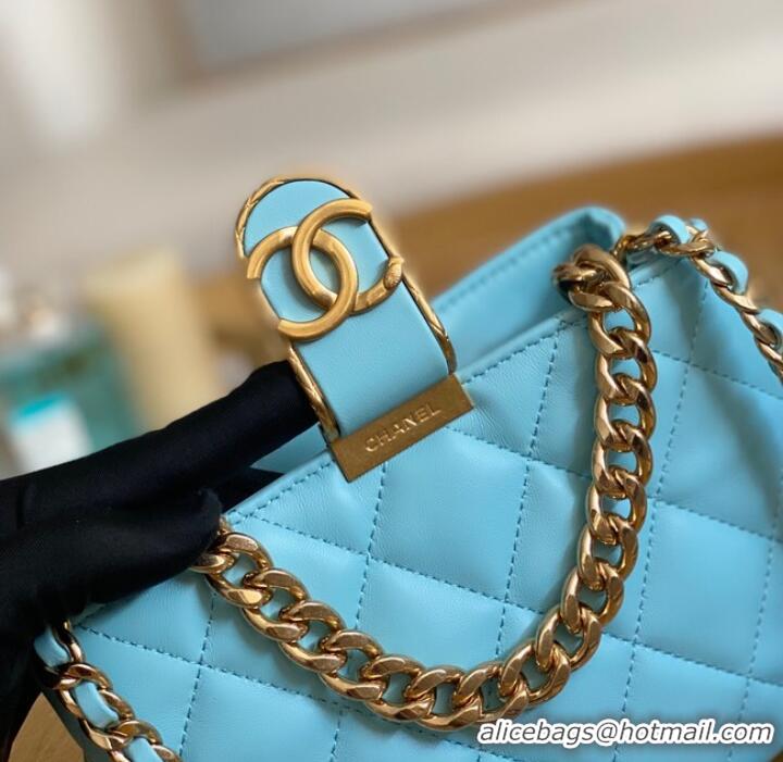 Grade Promotional Chanel SMALL HOBO BAG AS3475 Light Blue