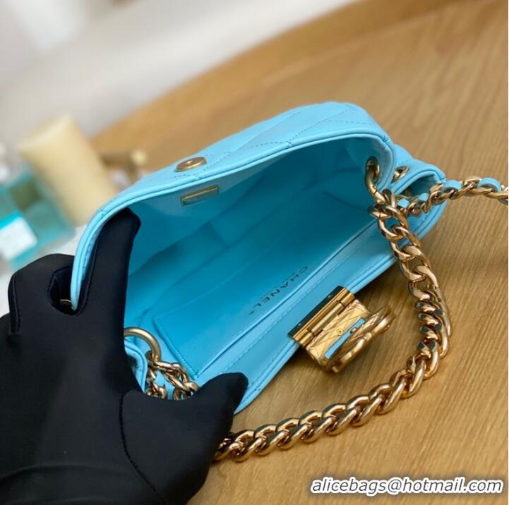 Grade Promotional Chanel SMALL HOBO BAG AS3475 Light Blue