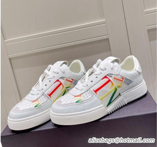 Best Price Valentino VLTN Calfskin Low-top Sneakers White/Multicolor 062548