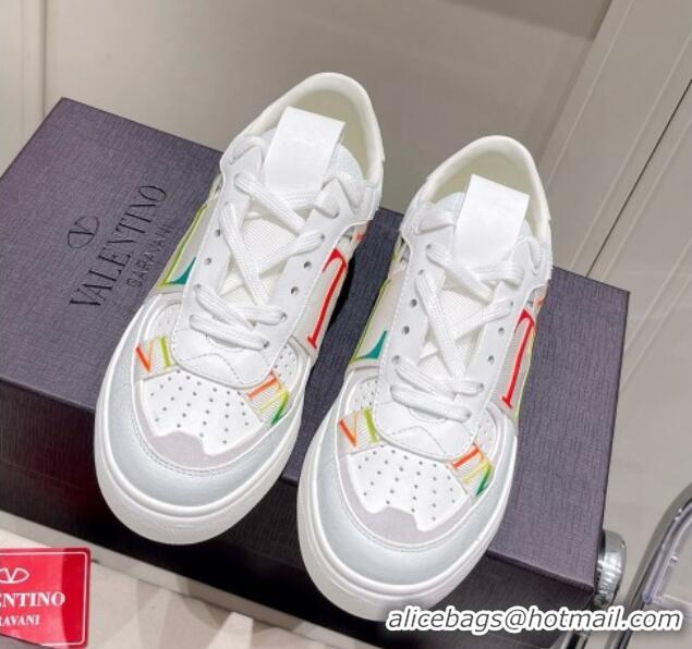 Best Price Valentino VLTN Calfskin Low-top Sneakers White/Multicolor 062548