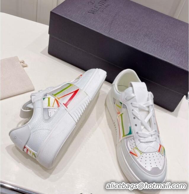 Best Price Valentino VLTN Calfskin Low-top Sneakers White/Multicolor 062548