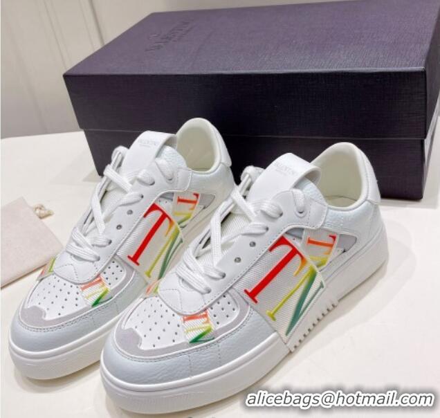 Best Price Valentino VLTN Calfskin Low-top Sneakers White/Multicolor 062548