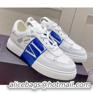 Pretty Style Valentino VLTN Calfskin Low-top Sneakers White/Blue 062550