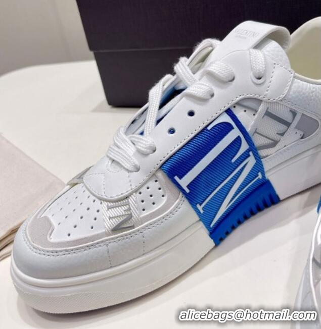 Pretty Style Valentino VLTN Calfskin Low-top Sneakers White/Blue 062550