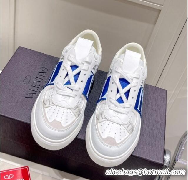 Pretty Style Valentino VLTN Calfskin Low-top Sneakers White/Blue 062550