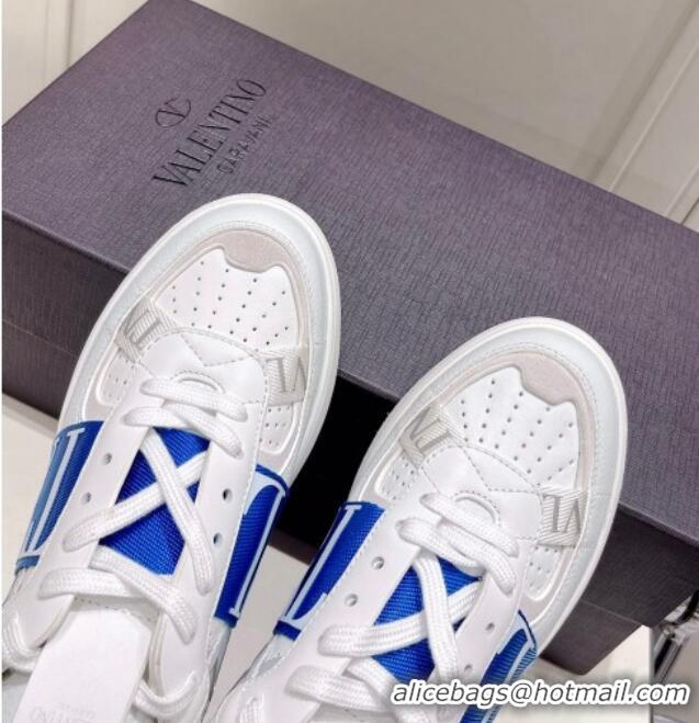 Pretty Style Valentino VLTN Calfskin Low-top Sneakers White/Blue 062550