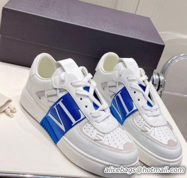 Pretty Style Valentino VLTN Calfskin Low-top Sneakers White/Blue 062550