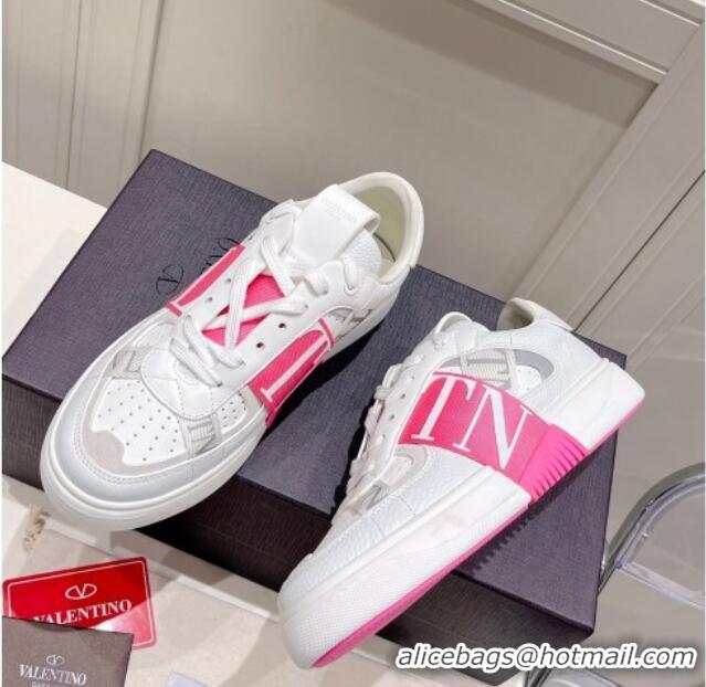 Best Grade Valentino VLTN Calfskin Low-top Sneakers White/Pink 062551