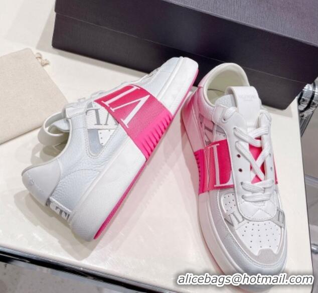 Best Grade Valentino VLTN Calfskin Low-top Sneakers White/Pink 062551