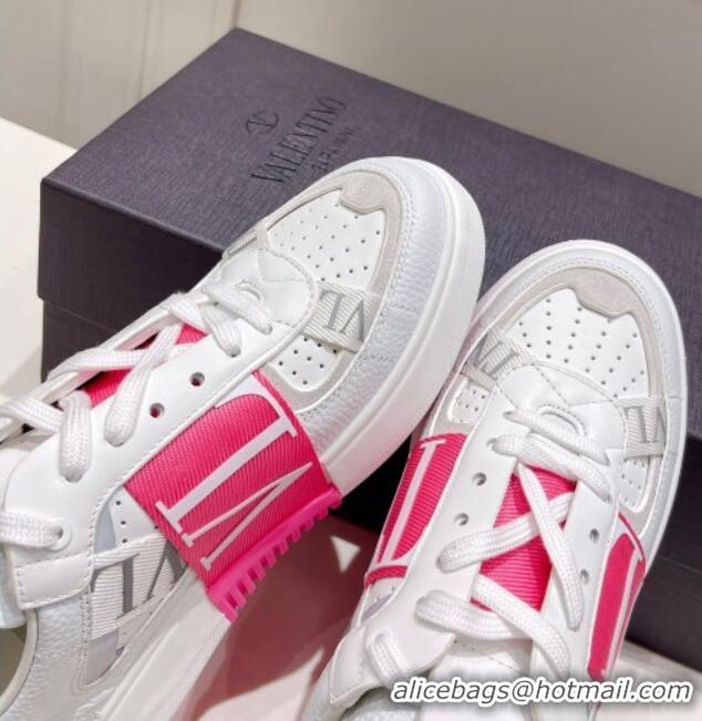 Best Grade Valentino VLTN Calfskin Low-top Sneakers White/Pink 062551