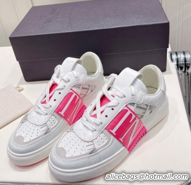 Best Grade Valentino VLTN Calfskin Low-top Sneakers White/Pink 062551