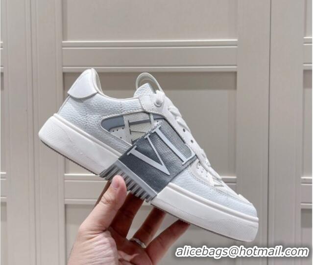 Good Quality Valentino VLTN Calfskin Low-top Sneakers White/Grey 062554