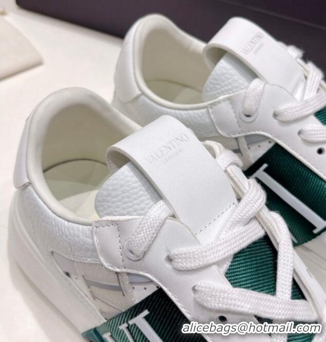 Good Quality Valentino VLTN Calfskin Low-top Sneakers White/Green 062555