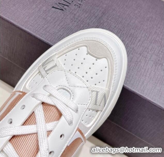 Best Product Valentino VLTN Calfskin Low-top Sneakers White/Apricot 062556