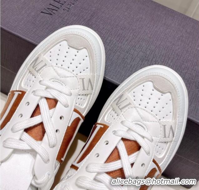 Top Grade Valentino VLTN Calfskin Low-top Sneakers White/Brown 062557