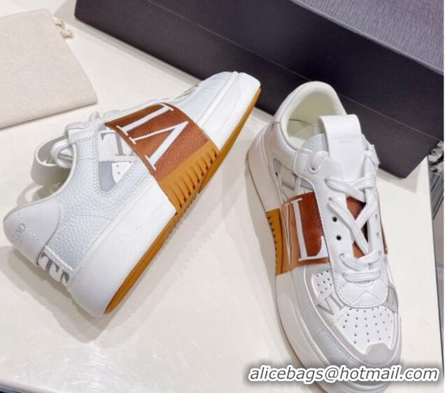 Top Grade Valentino VLTN Calfskin Low-top Sneakers White/Brown 062557