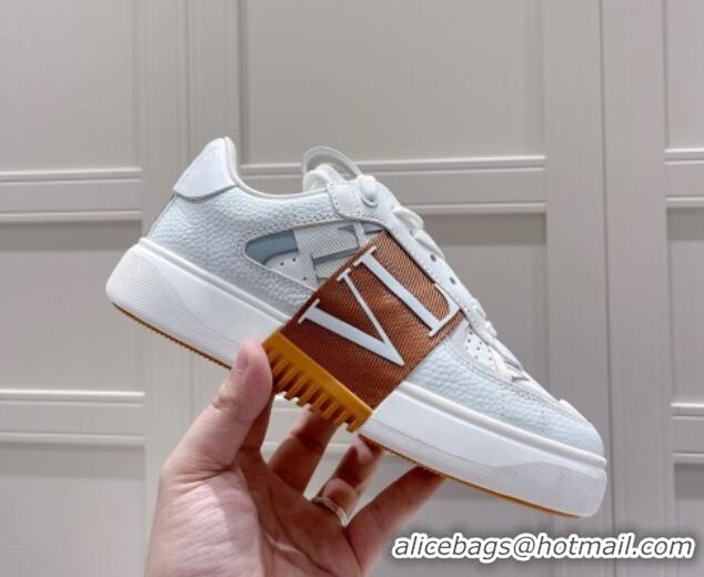 Top Grade Valentino VLTN Calfskin Low-top Sneakers White/Brown 062557