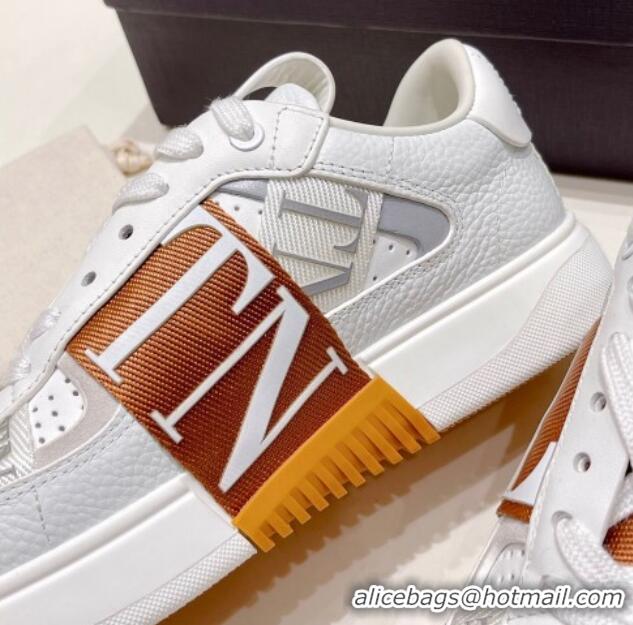 Top Grade Valentino VLTN Calfskin Low-top Sneakers White/Brown 062557