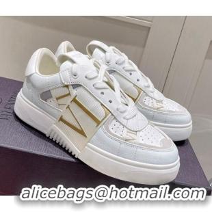 Good Product Valentino VLTN Calfskin Low-top Sneakers White/Gold 062559