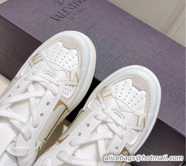 Good Product Valentino VLTN Calfskin Low-top Sneakers White/Gold 062559