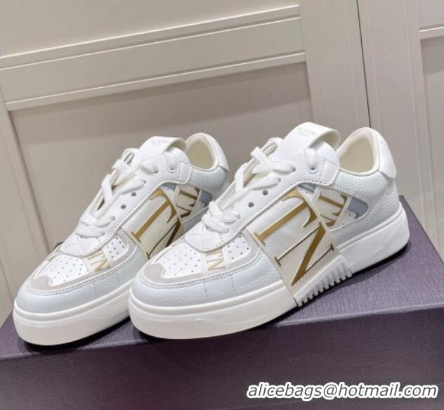 Good Product Valentino VLTN Calfskin Low-top Sneakers White/Gold 062559