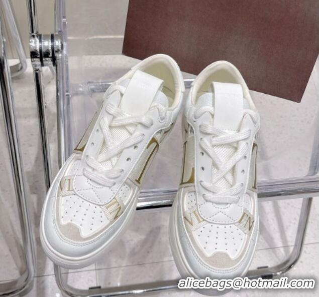 Good Product Valentino VLTN Calfskin Low-top Sneakers White/Gold 062559