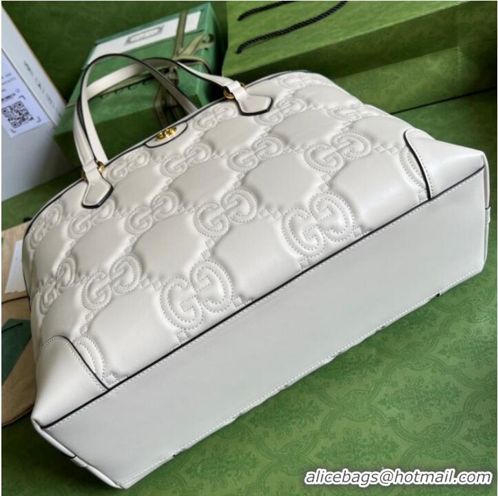 Trendy Design Gucci GG Matelasse leather medium tote 631685 white