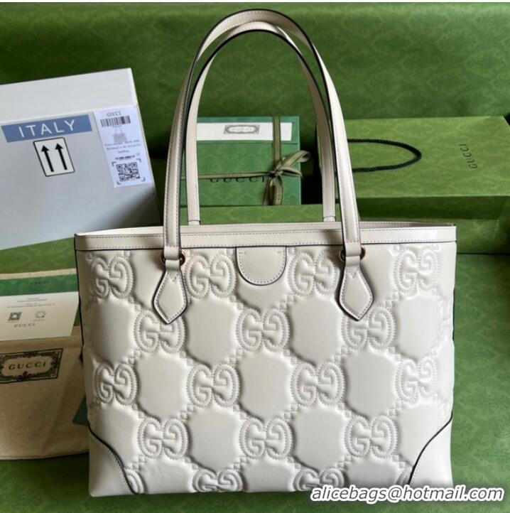 Trendy Design Gucci GG Matelasse leather medium tote 631685 white