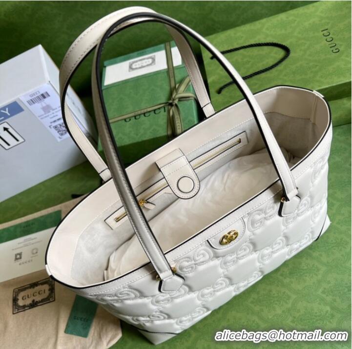 Trendy Design Gucci GG Matelasse leather medium tote 631685 white