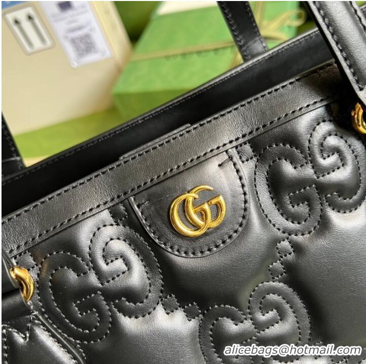 Famous Brand Gucci GG Matelasse leather medium tote 631685 black