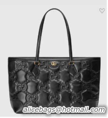 Famous Brand Gucci GG Matelasse leather medium tote 631685 black